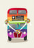 Classic Wedding Card - Rainbow Bus - LGBTQ+ created by Silky Rose Design