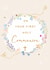Pretty Christening Card – Holy Communion — Floral Wreath created by SABIVO Design by Sabina