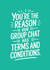 Funny Love And Friendship Card - Group Chat - Terms And Conditions created by Bettie Confetti