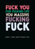 Rude Father's Day Card - Fucking Off created by The Buddy Fernandez Card Co.