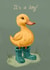 Cute Duckling Birth Card for a Baby Boy created by Lydia Janike
