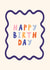 Retro Bold Typographic Birthday Card for Friend with Wavy Border created by Sad Girl Illustration