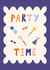 Retro Birthday Typography Card with Party Illustrations - Modern Congrats Card created by Sad Girl Illustration