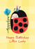 Cute Birthday Card — Little Lady — Ladybird created by Carolyn Rouse
