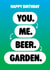 Funny Happy Birthday Card For your mate who loves a beer garden created by Seb Sells