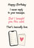 Funny Birthday Card for Bad Texters With Phone Illustration created by ifandwhenprints