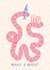 Cute Birthday Card - Worm - Make A Wish! created by Kitty Strand