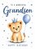 Cute Grandson Birthday Card With Lion Cub And Blue Balloon created by BeauPrintBoutique