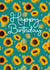 Pretty Birthday Card for Friend - Sunflower and Bee Pattern - Happy Birthday created by Leanne Munro