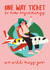 Cute Good Luck/Leaving Card - One Way Ticket To New Beginnings - For Her created by AbiGoLucky