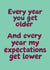 Funny Birthday Card - Every Year My Expectations Get Lower created by @Laura Lonsdale Designs