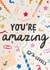 Cute and Colourful A-Level Congratulations Card - You're Amazing created by The Pattern Press