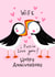 Cute Anniversary Card - For Wife - Puffin Couple - Puffin Pun created by Nicola Watson