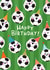 Cute Birthday Card - Footballs - Smiley Party Hat Wearing Footballs created by Nicola Watson