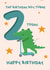Birthday Boy Turns 2 Card – Cute Crocodile Scooter Design created by Melissa Doodles