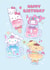 Sanrio Happy Birthday Card – Hello Kitty My Melody Cinnamoroll Pompompurin – Cute Birthday Card created by Danilo