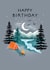 Cute Birthday Card for Him or Her – Moonlit Camping Adventure Scene created by Rosanna Rossi