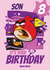 Cute Angry Birds Birthday Card – For Son – Happy 8th Birthday created by Danilo