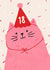 Cute 18th Birthday Card - Pink Cat - Party Hat created by Jess Shah