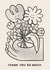 Arty Thank You Card - Smiley Picked Flowers created by Studio Boketto