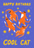 Arty Birthday Card - Cool Cat - Cats - Matisse created by Rosie Delilah Foden