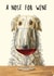 Funny Birthday Card - A Nose For Wine - Borzoi - Dog created by Bewilderbeest