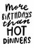 Cheeky Birthday Card - More Birthdays Than Hot Dinners created by katie illustrated