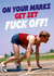 Funny Birthday Card - On Your Marks - Running created by Dean Morris Cards