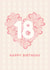 Pretty Birthday Card - 18th - Floral Heart created by Lyndsay Moon
