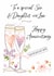 Traditional Anniversary Card - For Son And Daughter In Law - Champagne created by Katie Phythian Design