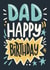 Classic Birthday Card - For Dad - Stars created by Happy  Introvert