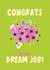 Cute New Job Card - Dream Job - Flying Pig created by Lucy Maggie Designs