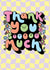 Cute Thank You Card - Dopamine Checkerboard created by Katie Ruby Illustration