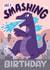 Cute Birthday Card - Have A Smashing Birthday - Godzilla created by Matt Joyce