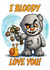 Cute Funny Anniversary Card For Significant Other - I Bloody Love You created by Pineapple Parrot