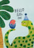 Cute New Baby Card - Dinosaur - Baby Boy created by Rosalind Maroney