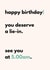 Funny Birthday Card - For Parents - 5am Lie In created by Twin Truths