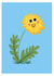 Dot Rogers Ting flower Plain card retro cute kawaii kids colourful dandelion created by dorothea rogers