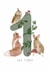 Cute Birthday Card - 1st - Woodland Animals created by Faye B Doodles