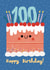 Cute 100th Birthday Card - Cake - Candles created by Alice Mole Illustration