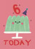 Cute 6th Birthday Card - Jelly - Party Hat created by Alice Mole Illustration