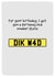 Funny Birthday Card - Personalised Number Plat DIK W4D created by Sarah Harding