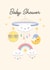 Cute Baby Shower Card - Rainbow - Baby Mobile created by Rosanna Rossi