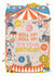 Arty Retro Circus Birthday Card Roll Up! Roll Up! Vintage Big Top Birthday Card created by THE PRINTED SQUARE STUDIO