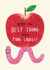 Cute Thank You/Love & Friendship Card - You're The Best Thing Since Pink Ladies - Worm created by Alice Mole Illustration