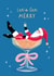 Funny Christmas Card - Champagne Santa - Let's Get Merry created by Painted Parasol Studio