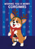 Cute Christmas Card – Merry Corgimas Corgi with Reindeer Antlers created by @Cupsie's Creations