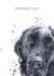 Cute Thinking Of You Card - Black Labrador - Pet Loss created by Little Red Boots