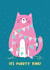 Cute Birthday Card - Purrty Time - Cat With Bunting created by Lucy Maggie Designs