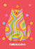 Cute Birthday Card - Retro - Funkalicious Cat created by Lucy Maggie Designs